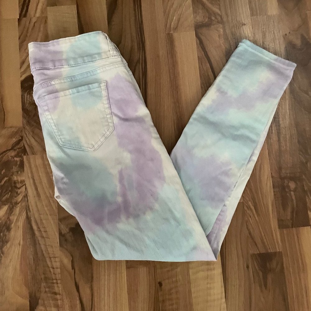 Black Heart Tie Dye High Waist Skull Skinny Jeans 11